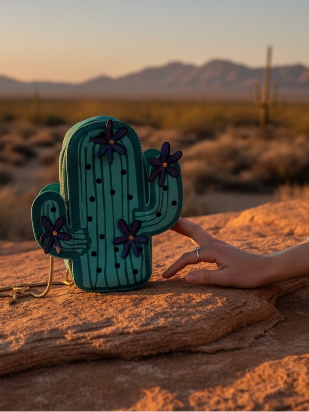 Miata Woman’s Cactus Shape PU Leather mini crossbody bag